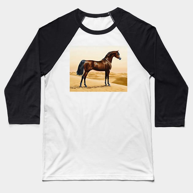 Arabian Horse - William Barraud Baseball T-Shirt by Bravuramedia